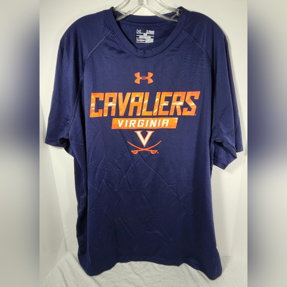 UNDER ARMOUR HEAT GEAR VIRGINA CAVALIERS MEN'S LONG SLEEVE MICROFIBER SHIRT, XL